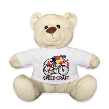 Speed Craft Bauhaus Vintage Cyclist Art - Teddy Bear - white - Front