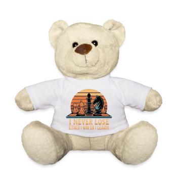 Schach Spruch - Ich verliere nie - Teddy - Weiß - Vorne