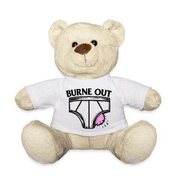 Burne out – Müdigkeit bei der Arbeit – Humor - Teddy - Weiß - Vorne