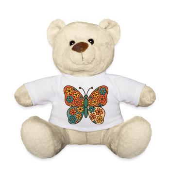 Butterfly with floral pattern - Teddy Bear - white - Front