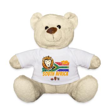 Souvenir du lion vintage sud-africain avec drapeau africain - Nounours - blanc - Devant