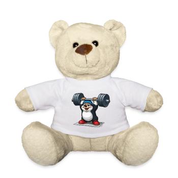 Maulwurf beim Gewichtheben - Teddy - Weiß - Vorne
