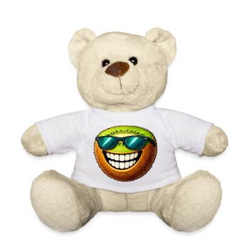 Süßer Kiwi Cartoon Sommer Sonne Grinsen Obst - Teddy - Weiß - Vorne