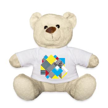 Geometric Color Square Composition - Teddy Bear - white - Front