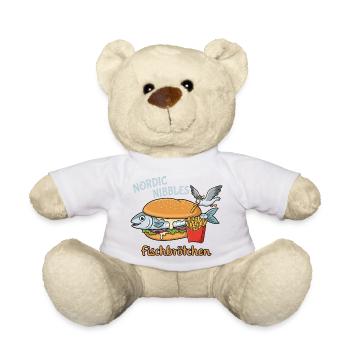 Lustiges Fischbrötchen Küstenhumor Nordsee - Teddy - Weiß - Vorne