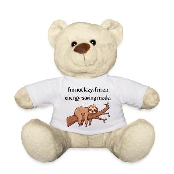 Energiesparmodus T-Shirt | Lustiges Tee - Teddy - Weiß - Vorne