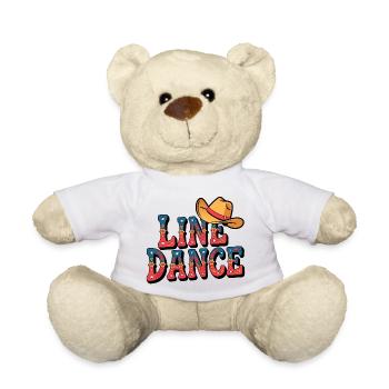 Lone Dance Cowboy Text mit Hut - Teddy - Weiß - Vorne