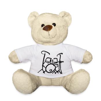 Drum Silhouette Shirt - Teddy Bear - white - Front
