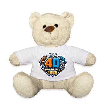 40 years of running since 1986 - Teddy Bear - white - Front