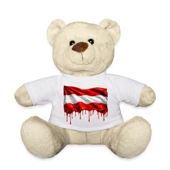 Austrian flag in bright colours - Teddy Bear - white - Front