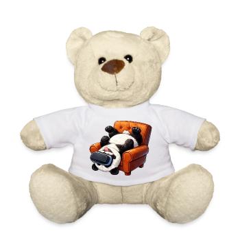 Panda mit VR Brille im Sessel - Teddy - Weiß - Vorne