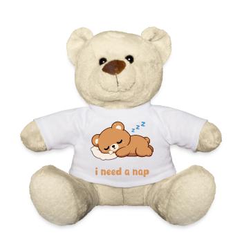 Motif de l’ours endormi - Nounours - blanc - Devant
