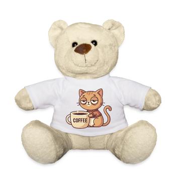 Kitten Coffee Charm - Teddy Bear - white - Front