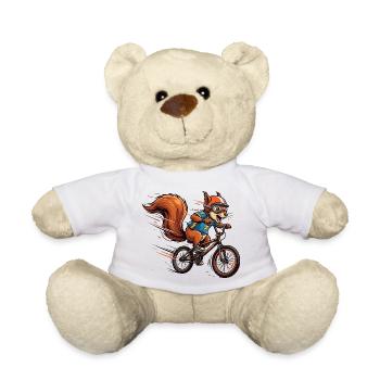 Écureuil rapide sur un vélo BMX - Nounours - blanc - Devant