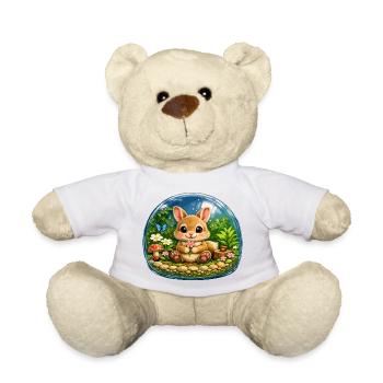 Cute Rabbit in Forest Bubble - Teddy Bear - white - Front