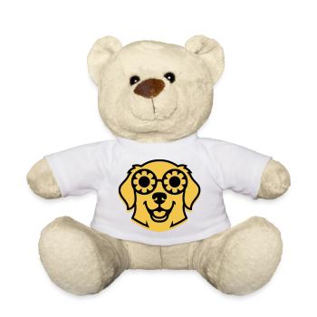 Cool Retriever Glasses Hippie Dog - Teddy Bear - white - Front