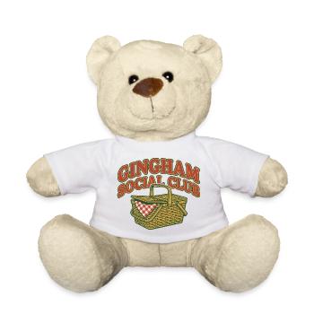 Gingham Picnic Social Club - Teddy Bear - white - Front