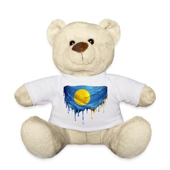 Palau Dripping Flag - Teddy Bear - white - Front