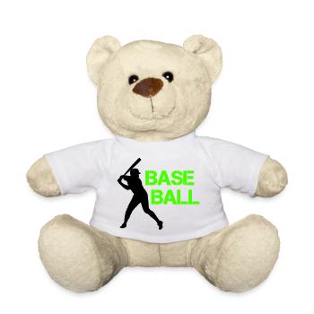 Baseball Neon Grunge Font - Teddy Bear - white - Front