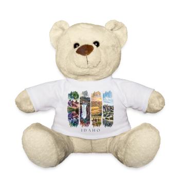 Idaho Vacation Travel – Mountains & Wilderness Motif - Teddy Bear - white - Front