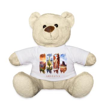 Arizona Vacation Travel – Desert & Canyon Motif - Teddy Bear - white - Front