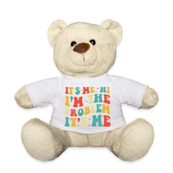 Bright Retro Typography Confession - Teddy Bear - white - Front