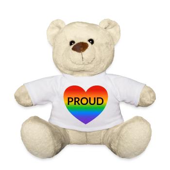 STOLZES Regenbogenherz - Teddy - Weiß - Vorne