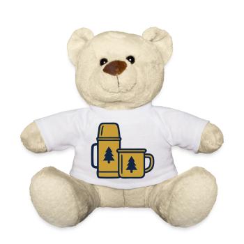 Thermos Mug Camping Forest - Teddy Bear - white - Front
