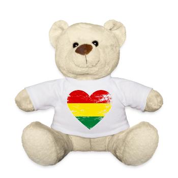 Bolivia flag heart used - Teddy Bear - white - Front