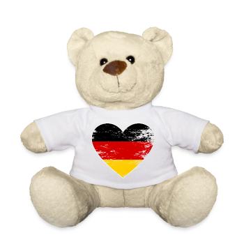 Deutschland Flagge Herz - Teddy - Weiß - Vorne