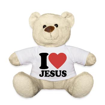I Love Jesus - Faith - Religion - Teddy Bear - white - Front