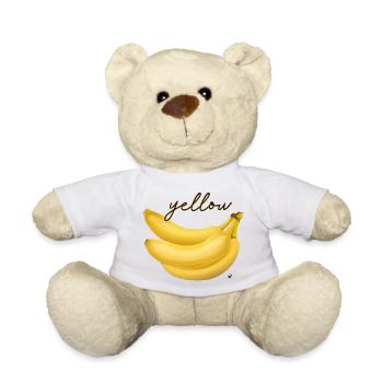 Illustration de trois bananes jaunes avec inscription - Nounours - blanc - Devant