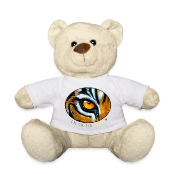 Illustration de l’œil du tigre dans un ovale - Nounours - blanc - Devant