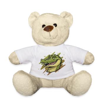 Krokodil Karikatur Kopf - Teddy - Weiß - Vorne