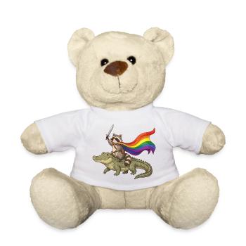 Mois de la Fierté LGBTQ - Proud LGBTQ Raccoon - Nounours - blanc - Devant