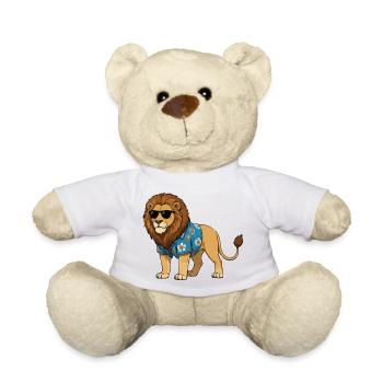 Lion en tenue hawaïenne - Nounours - blanc - Devant