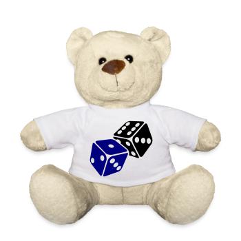 Blauer Würfel Minimal-Design - Teddy - Weiß - Vorne