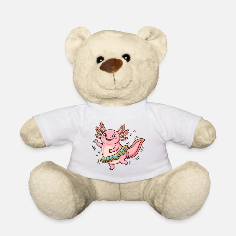 Dancing Queen Axolotl - Teddy Bear - white