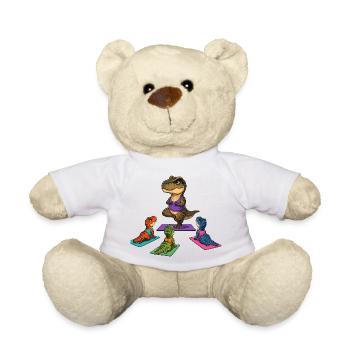 Dino Yoga Leader: Yoga Mats Parade - Teddy Bear - white - Front