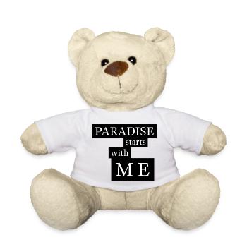 Paradise starts with me - Teddy Bear - white - Front