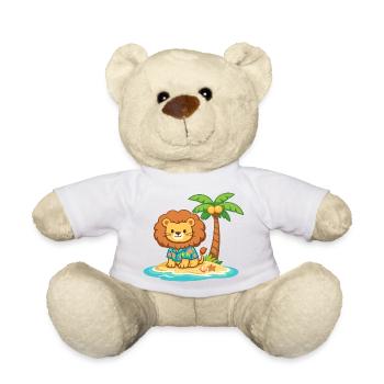 Tropical lion on the beach - Teddy Bear - white - Front