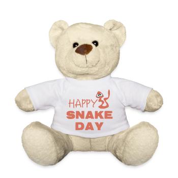 Happy National Snake Day - Teddy Bear - white - Front