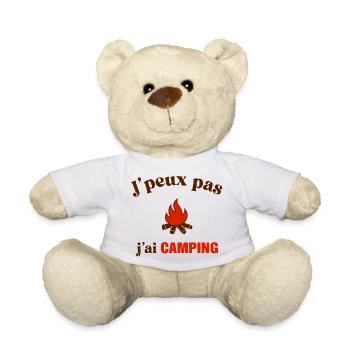J'peux pas j'ai Camping - Nounours - blanc - Devant