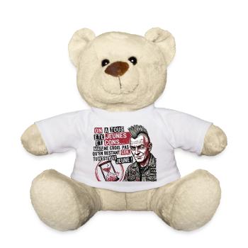 rester jeunes et cons - Nounours - blanc - Devant