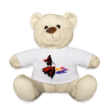Neon fire mountains on the abyss - Teddy Bear - white - Front