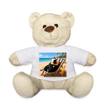 Choupie à la plage - Nounours - blanc - Devant