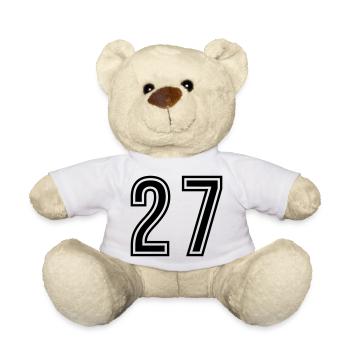 27 Number Symbol - Teddy Bear - white - Front