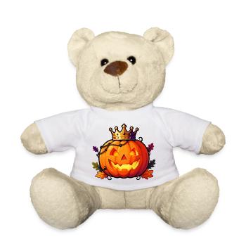 Crowned Pumpkin King - Teddy Bear - white - Front