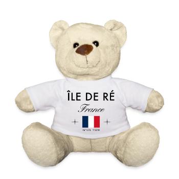 Ile de Re Frankreich Koordinaten Reise Souvenir - Teddy - Weiß - Vorne