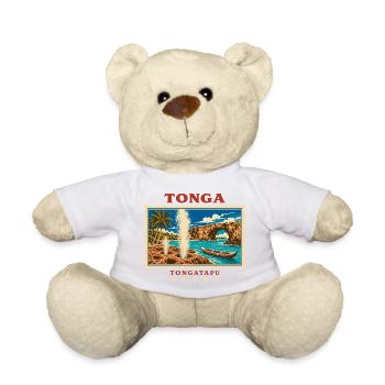 Marque de voyage vintage Tonga Tongatapu - Nounours - blanc - Devant